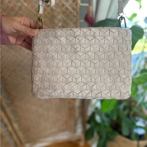 Madewell  Cream Woven Clutch/ cross body bag